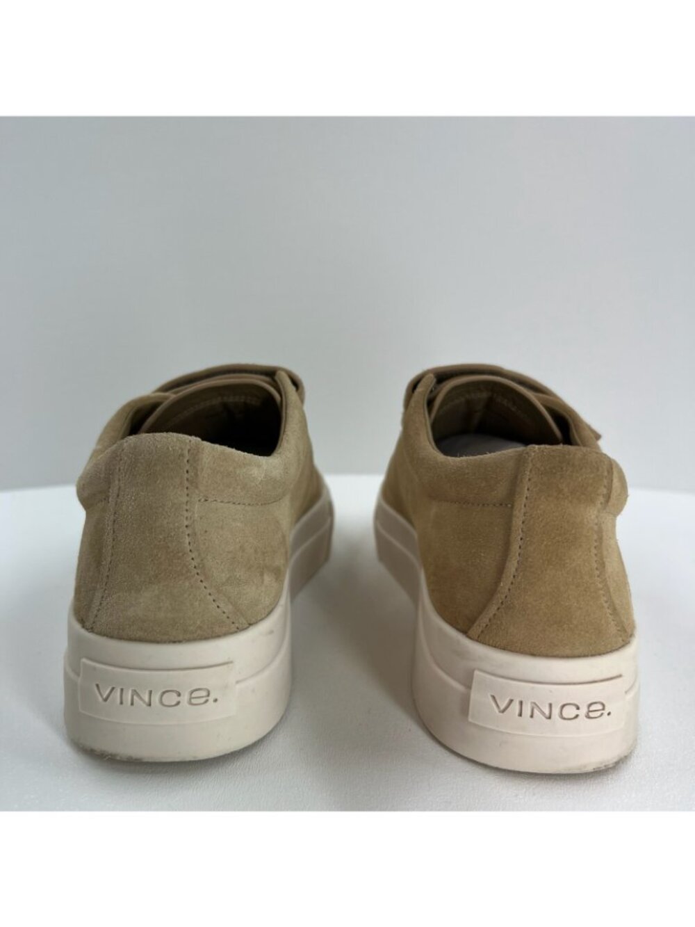 Vince Sunnyside Suede Platform Sneakers Women Size US 7 Multi Strap Sand Beige - Picture 3 of 12